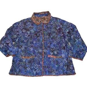 Southwest Indian Foundation Reversible‎ Block Print Quilted Jecket Size 2X